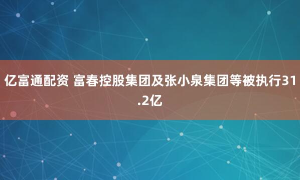 亿富通配资 富春控股集团及张小泉集团等被执行31.2亿