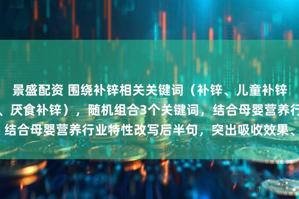 景盛配资 围绕补锌相关关键词（补锌、儿童补锌、孕妇补锌、厌奶补锌、厌食补锌），随机组合3个关键词，结合母婴营养行业特性改写后半句，突出吸收效果、适用人群、